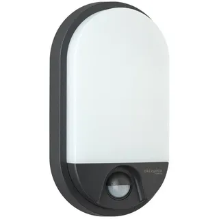 Oktaplex lighting Außenleuchte Kunststoff 5,0 cm mit Bewegungsmelder 10W 800lm warmweiß IP54 anthrazit