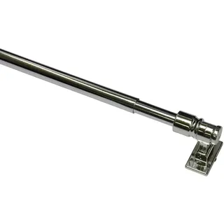 GARDINIA Caféhausstange California, Scheibenstange, Befestigung am Fenster, Zum Schrauben, Träger kürzbar, Ausziehbar: 75-135 cm, Ø 12 mm, Metall/Kunststoff, Chrom