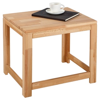 Linea Natura Beistelltisch , Buchefarben , Holz , Buche , vollmassiv , rechteckig , eckig , 45x45x55 cm , Wohnzimmer, Wohnzimmertische, Beistelltische, Beistelltische Holz