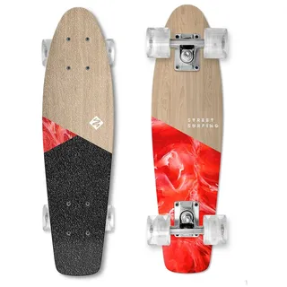 Street Surfing Beach Board Wood Bloody Mary 25 ́ ́ Cruiser Skateboard - Red / Black - One Size