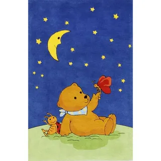 Kinderteppich , Blau, Grün , Textil , Tier , rechteckig , 70x140 cm , Textiles Vertrauen - Oeko-Tex® , für Fußbodenheizung geeignet , Teppiche und Böden, Teppiche, Kinderteppiche