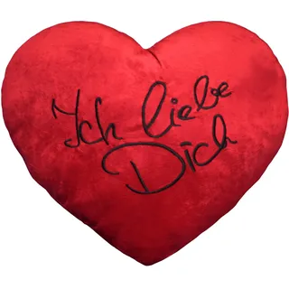 Plüschkissen extra groß ca. 60 cm rotes Herz Kissen incl. Füllung bestickt mit "Ich liebe Dich"