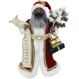 Windy Hill Collection 416030A Stehende Namensliste afrikanischer amerikanischer schwarzer ethnischer Weihnachtsmann Weihnachtsfigur Figur Dekoration 416030A