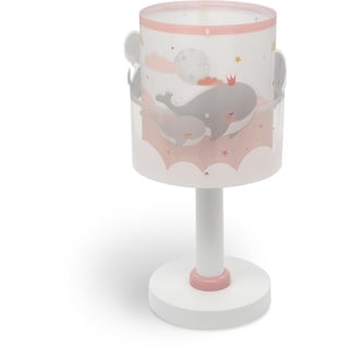 Dalber Kinder Tischlampe Nachttischlampe kinderzimmer Whale Dreams Wale Rosa Tiere, 61171S, E14