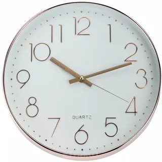 Koopman International C37362030 Wanduhr, ø 30,5 x 4,3 cm, weiß/kupfer (Modell zufällig, 1 Stück)