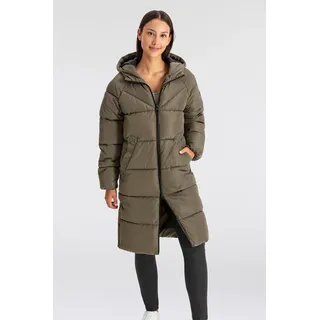 ONLY Steppmantel »ONLAMAND LONG PUFFER COAT CS OTW«, mit Kapuze und praktischem 2-Wege Reißverschluss, grün