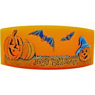 Dekohelden24 XXL Kerze als Lampion, Halloweendeko, Outdoor Kürbis als Kerze, Halloween Kürbis als Kerze,Teelichthalter Herbst, Herbstdeko Kerze segelförmig, Größe L/B/H: ca.27 x 11 x 10 cm.