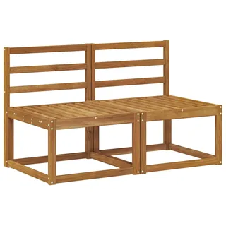 vidaXL 2 Stück Outdoor Mittelsofa Massivholz Akazie Natur - Braun