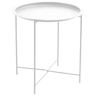 FORNOR 10282 Tisch Metallisch Weiß, Ø 47 x 51 cm