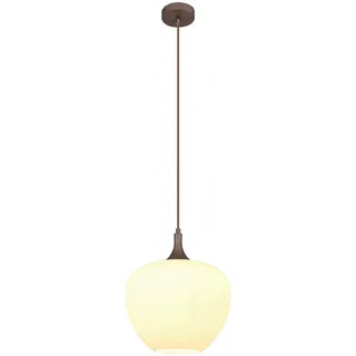 Globo Hängeleuchte , Braun, Opal, Schwarz , Metall, Glas, Textil , 120 cm , Lampen & Leuchten, Innenbeleuchtung, Hängeleuchten, Pendelleuchten