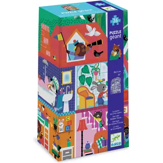 DJECO Bodenkontur-Puzzle Haus 36 Puppen
