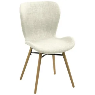 Carryhome Stuhl , Eichefarben, Sandfarben , Textil , Eiche , massiv , rund , 47x82.5x53 cm , Esszimmer, Stühle, Esszimmerstühle