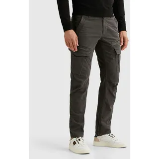 Cargohose PME LEGEND "Nordrop Stretch Twill", Herren, Gr. 38, Länge 34, grau (turbulence), Twill, Obermaterial: 97% Baumwolle, 3% Elasthan, unifarben, regular fit knöchellang, Hosen Cargohose, mit Logo Stickerei
