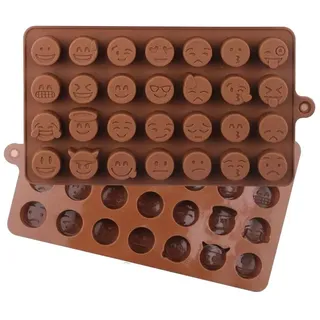 Selecto Bake Lustige Emojis-Silikonformen für Cupcake, Brownie-Topper, weiche und harte Süßigkeiten, Gummis, Keto Fat Bombs, Gelee, Eiswürfel Tablett – ideal für Party-Geschenke (2 Stück)