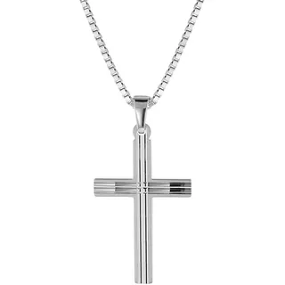 trendor Kreuz mit Herren-Halskette 925 Silber Kette Herren Kreuz-Anhänger, modische Geschenkidee, zeitloser Herrenschmuck 08480-50 50 cm
