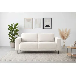 2,5-Sitzer HOME AFFAIRE "Sveeva, Kompaktsofa, B.183 cm, schwarze Metallfüße", creme, B:183cm H:78cm T:90cm, 100% PES, Sofas, 2 5-Sitzer, langlebiger Webstoff, mit Wellenunterfederung, viele Farben