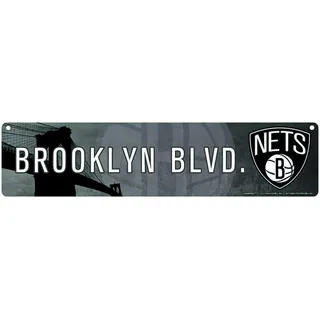 Rico Industries NBA 40,6 cm Kunststoff-Straßenschild Dekor Brooklyn Nets Rico HSN67001-Brooklyn, Team-Farbe, 3.75 x 16-