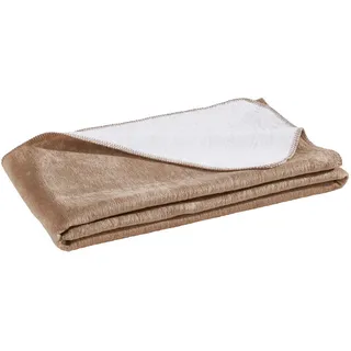 Novel Wohndecke , Naturfarben, Weiß , Textil , Uni , 150x200 cm , Textiles Vertrauen - Oeko-Tex® , Double face , Heimtextilien, Wohntextilien, Decken, Kuscheldecken