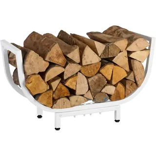 Relaxdays Kaminholzregal Metall 65 x 21 x 35 cm Weiß