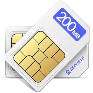 SECUEYE 4G LTE SIM-Karte, Prepaid-Telefonplan, ohne Vertrag, bundesweite Abdeckung für Überwachungskameras, Router, IoT-Geräte, nur Daten (200 MB Test)