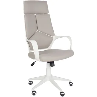 BELIANI Bürostuhl Taupe und Weiß Stoffbezug Höhenverstellbar Drehbar mit Armlehnen Bremsbaren Rollen Modern Arbeitszimmer Drehstuhl Arbeitsstuhl - Beige, Weiß