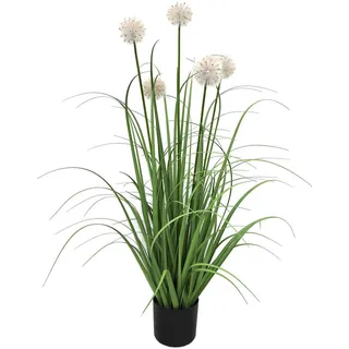 Ambia Home Dekogras , Weiß, Hellgrün , Metall, Kunststoff , 106 cm , Dekoration, Blumen & Blumentöpfe, Dekogras