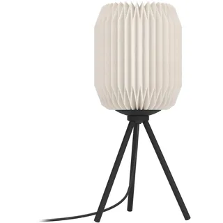 EGLO Tischleuchte "Belgrave Tischlampe japanisch, aus Metall und Papier, Dreibein Lampe" E27 1 Stk. Tischleuchte - H44 x Ø18 cm - schwarz - 1X40W exkl., schwarz