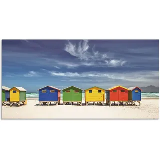 ARTland Wandbild »Bunte Strandhäuser bei Kapstadt«, Strandbilder, (1 St.), als Alubild, Outdoorbild, Leinwandbild, Poster, Wandaufkleber bunt