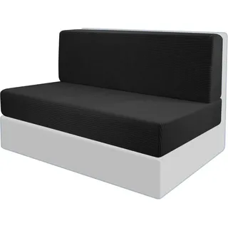 GIONAR 2 Stück Camper Kissenbezüge (1 Set),Schwarz RV-Sitzbezüge,Wohnmobil-Sitzbezüge für Anhänger,Sofa-Sitzkissenbezüge,Sofakissen-Bezüge Stretch für Reisemobilsitz,Camper Kissen Schonbezüge