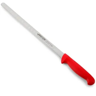Arcos Lachs- und Fischmesser aus Edelstahl mit 300 mm Klinge - Ergonomischer Griff aus Polypropylen, Serie 2900 - Farbe Rot