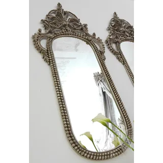 Spiegel Barock Rokoko Wandspiegel Stand Spieglein Italienische Einrichtung Neu - Silber