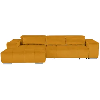 Livetastic Ecksofa , Currygelb , Metall , Uni , Ottomane links, L-Form , 307x186 cm , Made in Eu , elektrischer Sitzvorzug , Wohnzimmer, Sofas & Couches, Wohnlandschaften, Ecksofas