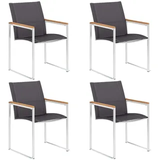 vidaXL Textilene Gartenstühle 60 x 59 x 85 cm grau 4 St.
