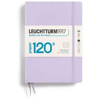 LEUCHTTURM1917 370339 Notizbuch Medium (A5) 120 g/m2 Paper Edition, Hardcover, 203 nummerierte Seiten, Lilac, liniert