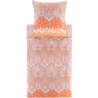 Bassetti Satin-Bettwäsche-Garnitur ISOLABELLA Farbe O1 ORANGE Größe 135x200+80x80 - Orange