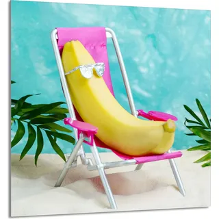 GLASPLATTE FÜR KÜCHE 60x65 Banane