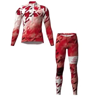 Löffler Funktionsunterwäsche-Set Racesuit WorldCup 25 (Langarmshirt und lange Hose) rot/weiss Herren