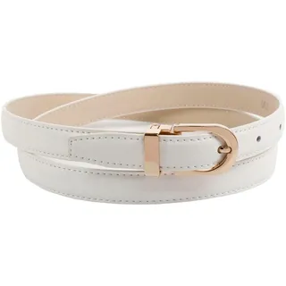 Ledergürtel ANTHONI CROWN, Damen, Gr. 70, weiß, Leder, unifarben, Gürtel Ledergürtel, in schmaler Form, Schließe rosegoldfarben