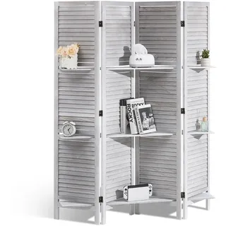 VEVOR Raumteiler Paravent aus Holz 4-teiliger Faltbarer Sichtschutz, 170 cm hoher Raumteiler, tragbarer Dekorationsschirm mit klassischem europäischem Design für Zuhause Büro Restaurant