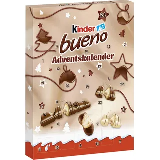 kinder bueno Adventskalender 2025 – Schokolade & Mini-Eier – Tag für Tag Süßigkeiten entdecken – Vollmilch-Schokolade mit feiner Haselnusscreme – Zu Weihnachten & Advent – Weihnachtskalender – 181g