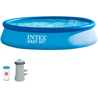 Intex 28142NP – Aufstellpool Easy Set Rund, Filterpumpe 2006 L/h, 7290 L, PVC, Blau, 396x84 cm