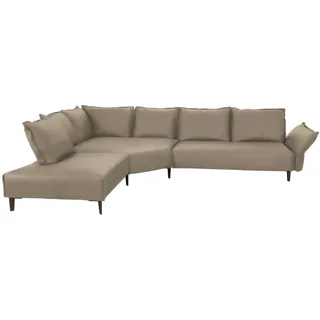 W.Schillig Ecksofa , Graubraun , Leder , Echtleder , Longlife-Leder , Ottomane links, L-Form , 340x272 cm , Goldenes M, Emas, Dgm , Typenauswahl, Lederauswahl, Stoffauswahl, seitenverkehrt erhältlich, Rücken echt, individuell planbar , Wohnzimmer, Sofas & Couches, Wohnlandschaften, Ecksofas