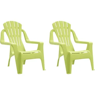 vidaXL Kinder-Gartenstühle 2 Stk. Grün 37x34x44 cm PP Holzoptik - Grün