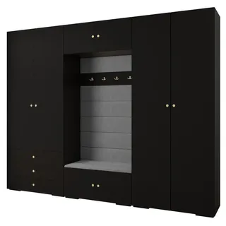 Abiks Möbel Garderoben-Set 236,7/300/47 , Metall , Nachbildung , 14 Fächer , 300x236.7x47 cm , Garderobe, Garderoben-Sets & Garderoben-Serien, Garderoben-Sets