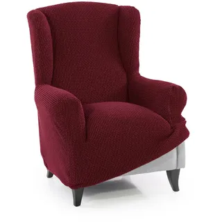 FAVERTI® Super elastischer Bezug für Ohrensessel, 1-Sitzer, 70 bis 100 cm, Modell Novele, Bordeaux, hochwertiger Schutz aus Jacquard-Stoff, Baumwoll-Touch, Ohrensesselschutz