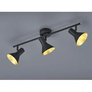 Trio Leuchten Landhaus / Vintage / Rustikal Moderner Deckenstrahler 3-flammig Spotbalken-flammig dreh- und neigbare Magno / Innenbeleuchtung / Wohnzimmerlampe / Schlafzimmer / Küche Metall Länglich LED geeignet E14 Max. 3 x 40 Watt - Schwarz