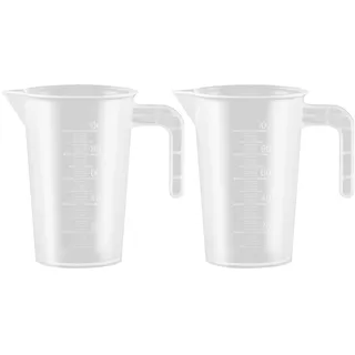 Messbecher 100ml,2 Stück Mini Messbecher Transparent Messbechers Klei-n Mit Griff, Hitzebeständig Präzisions Messbechers für Labor Küche Öl Messbech-er Küche(Transparent,Size:100ml)
