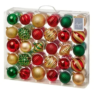 70mm Spielerei Set Rot/Gold/Grün Weihnachtsdekoration 60 Packung