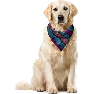 ABAKUHAUS Bohemien Haustier Bandana, Moderne Boho Vivid Entwurf, 40x40 cm, Hot Pink Aqua - Rosa