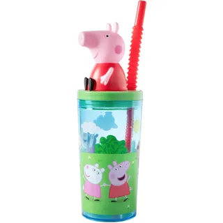 p:os Peppa Pig 3D Trinkbecher: SAN, PE, PVC, 360ml, Sticker, Grün